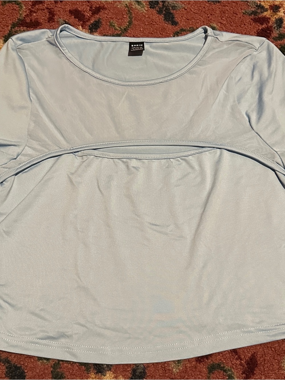 Light Blue Scoop Neck Women's Top